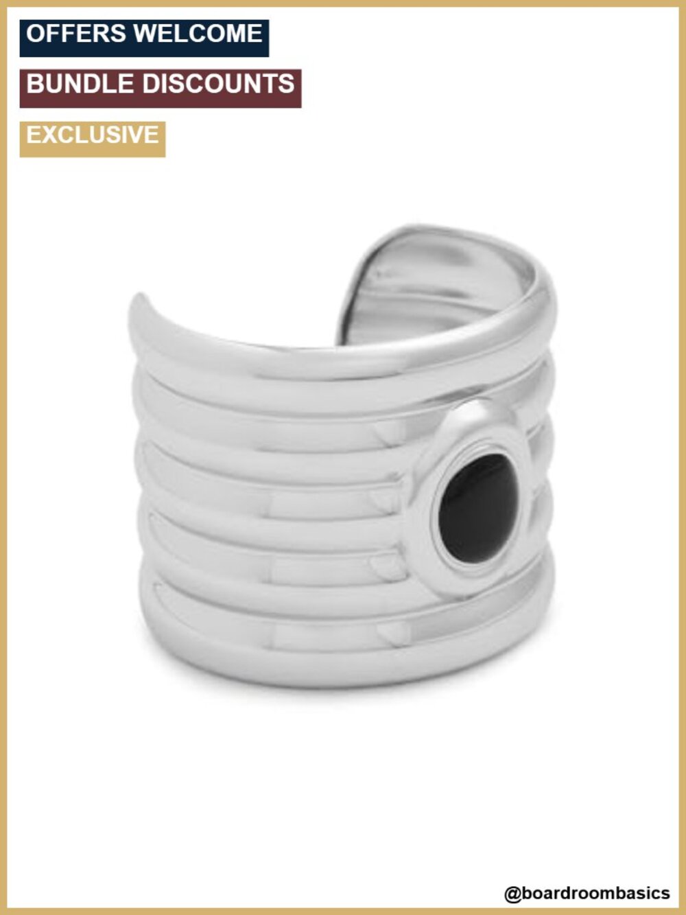 Heaven Mayhem Women's Cuff Bracelet Silver-Tone Enamel